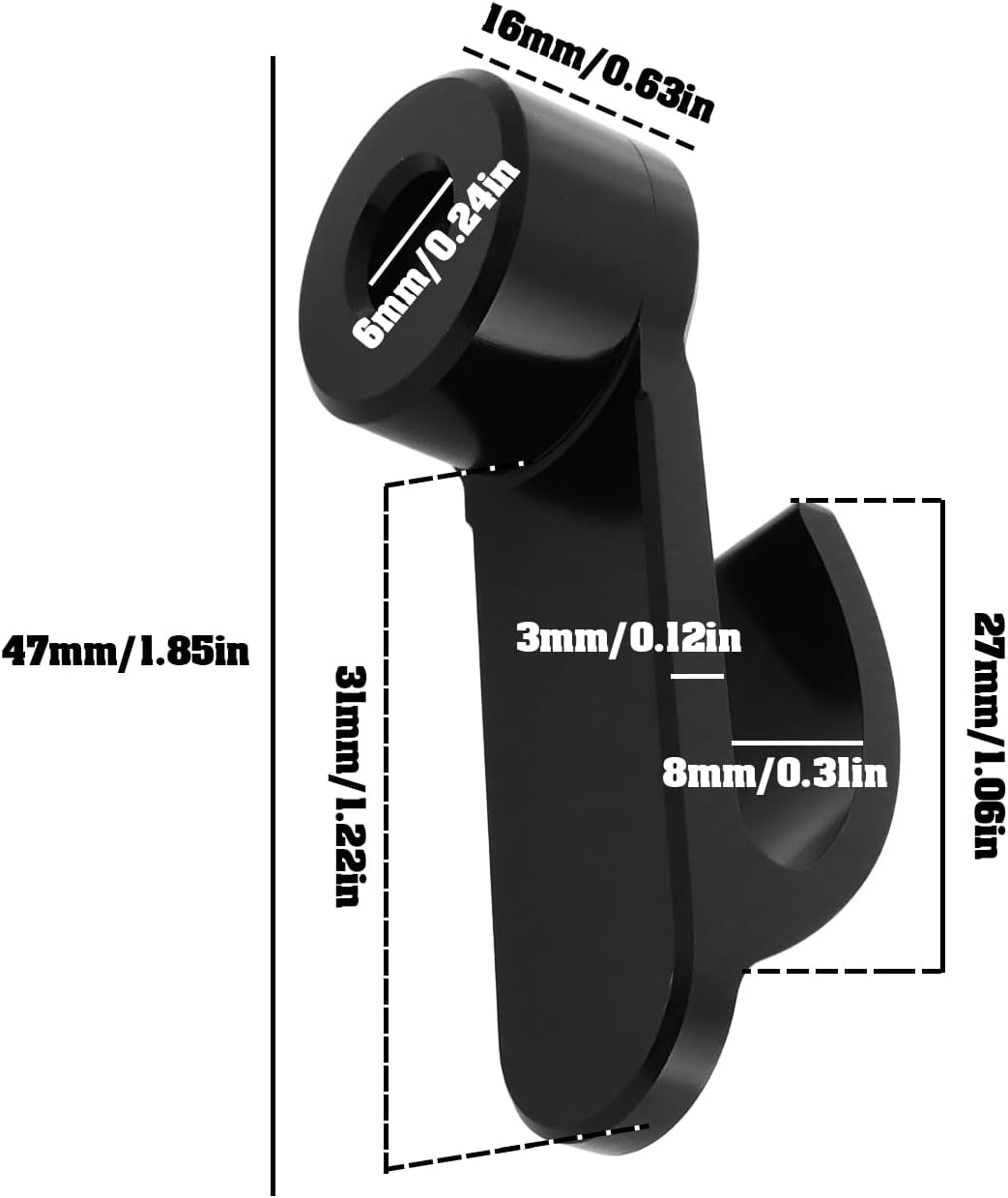 Emsea 2Pcs Motorcycle Handlebar Hook CNC Aluminium Helmet Hook Suitable for Motorcycle Helmets Gloves Cups(Black) - Blue image number 2