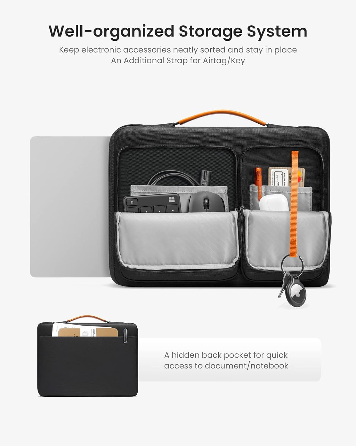 Tomtoc 15.6-Inch Military-Grade Protective Laptop Carrying Case for 15.6-Inch Acer Aspire 3/5/7, Dell Inspiron/Xps, ASUS ROG/TUF, Lenovo Thinkpad L/E/T/P/V, LG Gram 17, More Asus Thinkpad Chromebooks image number 2