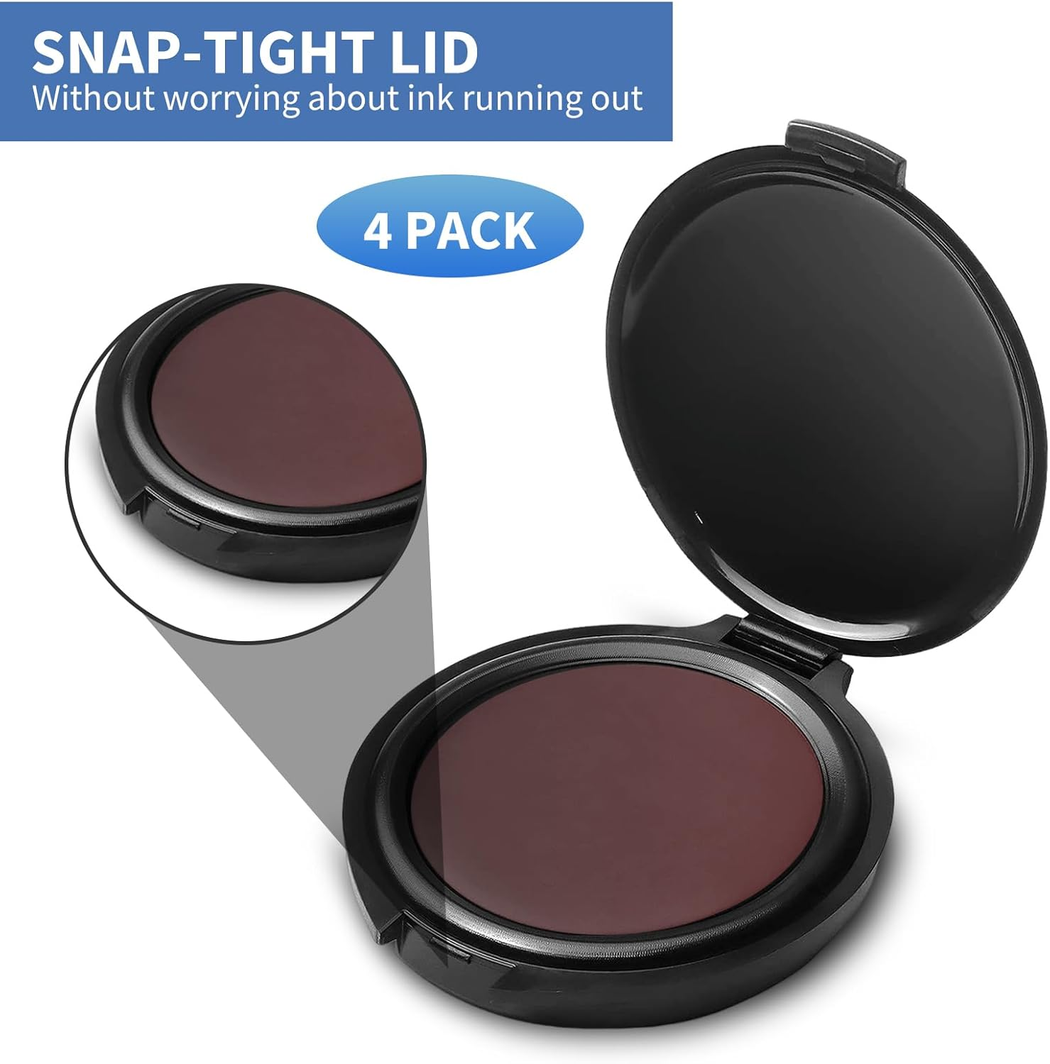 SAYEEC Fingerprint Ink Pad, Thumbprint Ink Pad for Office Notary Supplies Identification Security ID Fingerprint Cards, Law Enforcement Fingerprint Kit Thumb Print Ink Pad Stamp Pad (Red-4 Pack)