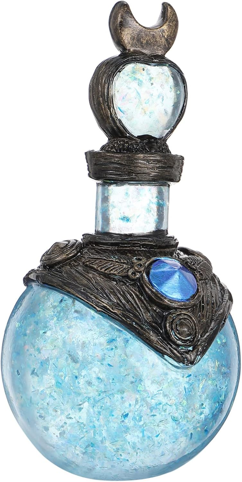 Yardenfun Moon Bottle Decoration Shiny Resin Craft Model Twinkle Adornment for Desktop Home Ornament Mermaid Gifts for Girls Indoor Christmas Decor image number 1