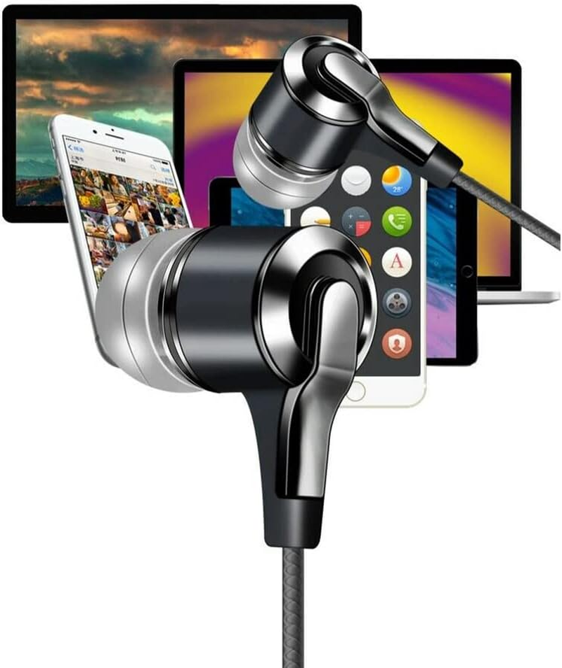 3.5Mm Wired Earphones Headphones Anti-Noise In-Ear Ultra-Soft Earbuds Headsets (Gold) - Blue image number 4