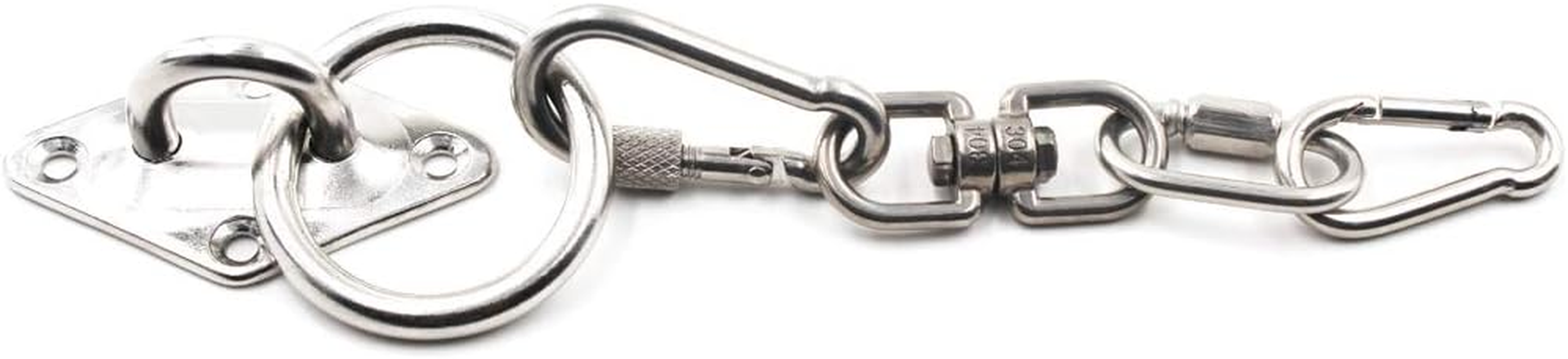 Ceiling Wall Mount Hook Heavy Duty Anchor Diamond Pad Eye Plate 304 Stainless Steel Great for Yoga Swings Hammocks/Boat Rigging/Marine Deck Hardware/Suspension Training Straps, 8Mm Diamond with Ring - 6Mm Diamond image number 4