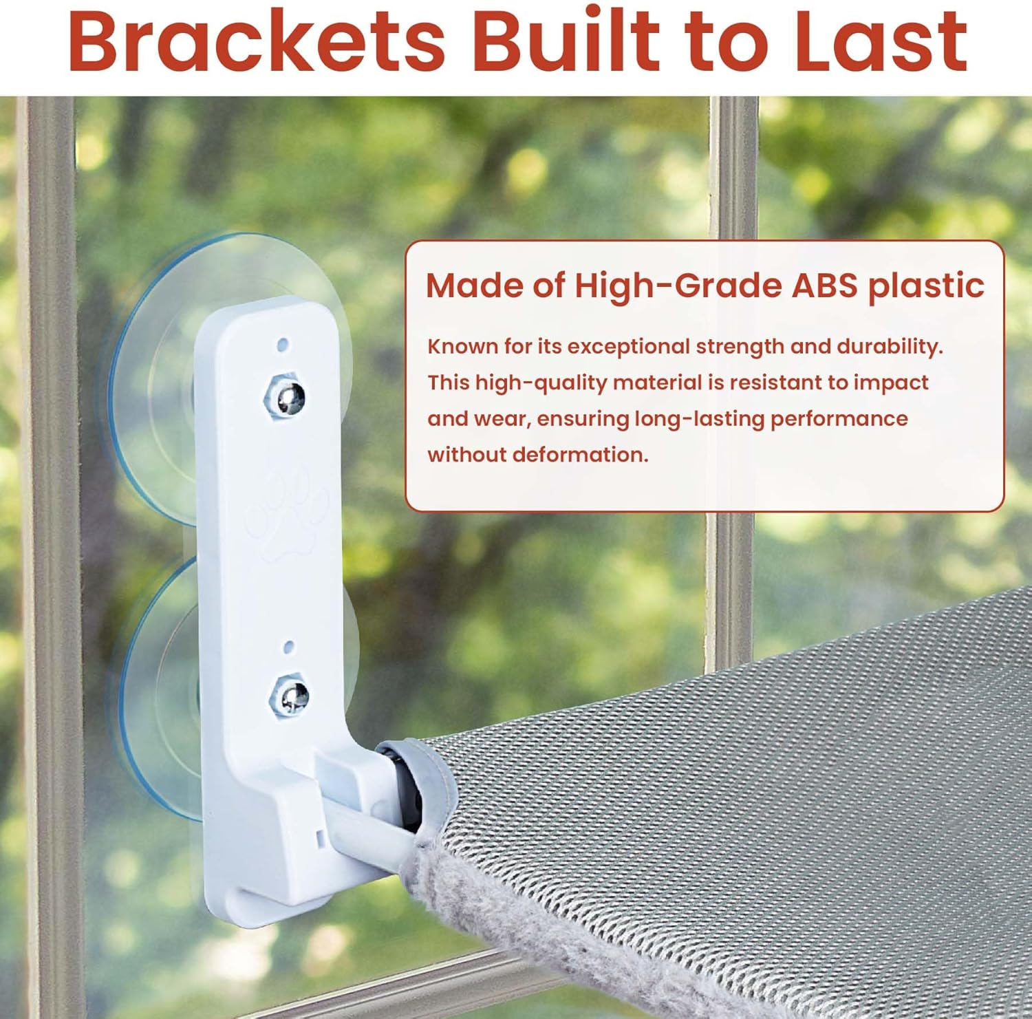 BREENHILL Foldable Cat Window Hammock Bed - XL 2PC Set with Heavy-Duty Suction Cups, Reversible Washable Cover & Metal Frame(Grey) image number 1