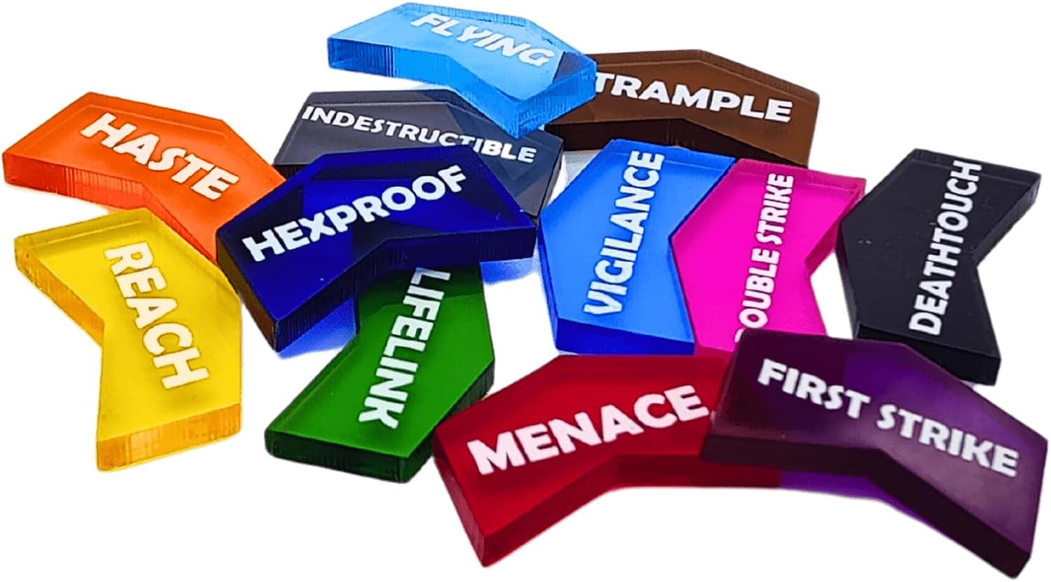 Futhark MTG Counter Dice Set - 25 Compact Multicolored Acrylic Dice with Plus/Minus Counters - Easy to Carry & Easy to Read - Accessories for Magic: the Gathering (Blank Tokens) image number 3