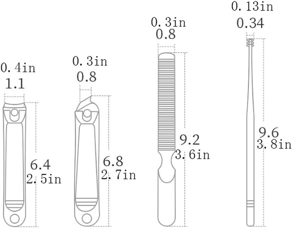 Manicure Set,Nail Clippers Kit,Pedicure Care Tool,Pedicure Kit Nail Clipper Set 4Pcs Professional Men Grooming Kit Stainless Steel Portable Travel Nail Kit Women Manicure Set image number 6