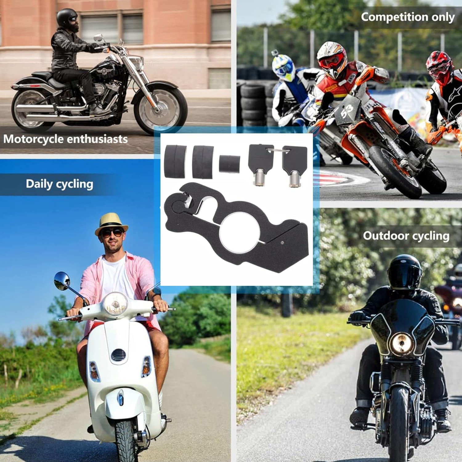 BEANPRECOY Motorcycle Lock Heavy Duty Anti-Theft Motorcycle Lock - Secure Your Bike with Premium Handlebar Grip Brake Lever, Ultimate Security for Motorcycle & Accessories image number 2