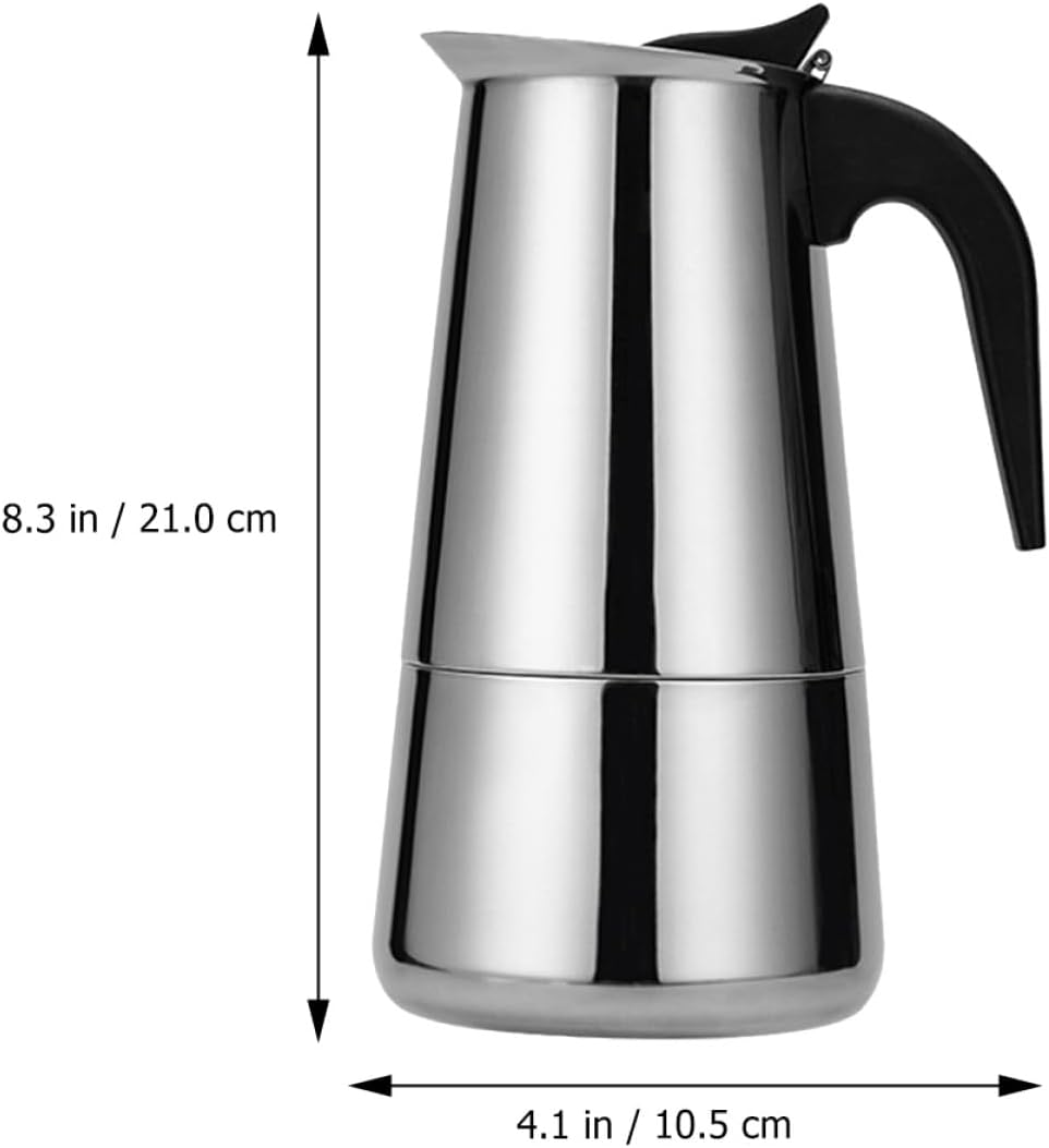 OSALADI Stainless Steel Stovetop Coffee Pot 450Ml 9-Cup Espresso Maker Portable Coffee Brewer for Home and Travel Kitchen Accessories image number 5