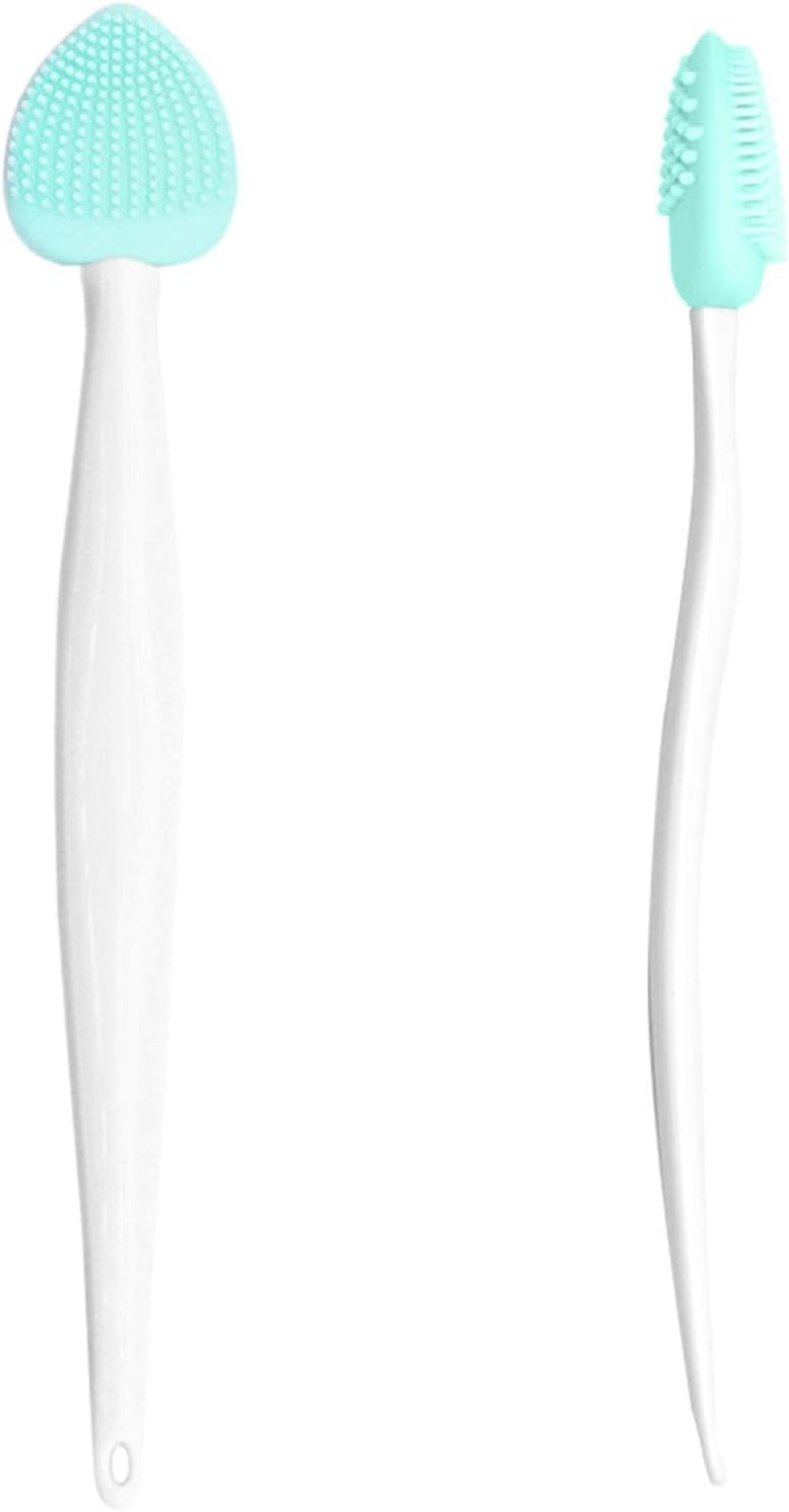 Pore Scrubber, Handheld Silicone Pore Cleaning Brush, Double-Sided Nose Cleansing Fine Brush for Women - Pink image number 2