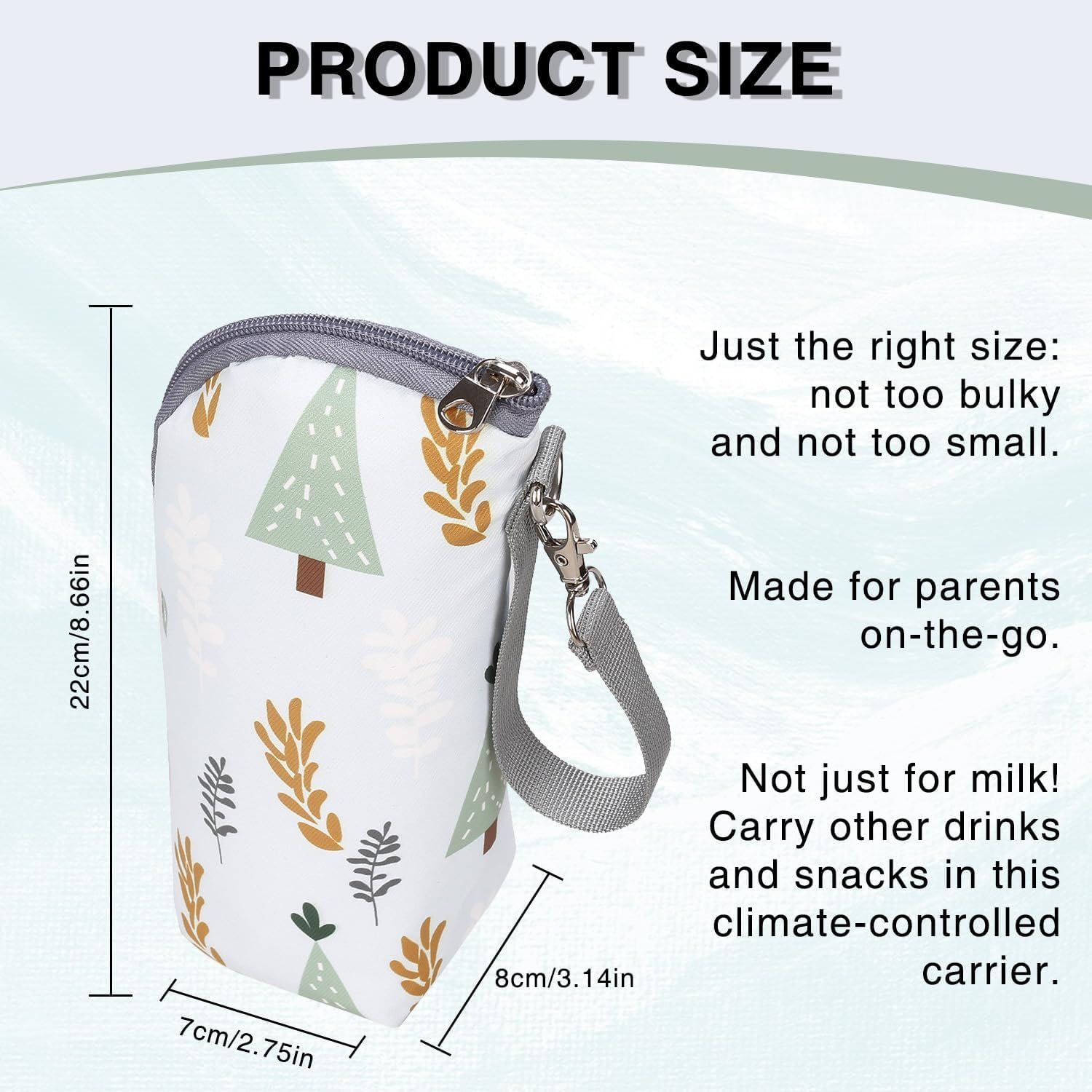 Portable Insulated Baby Bottle Bag, Bottle Warmer Bag for Backpacks, Strollers, Travel and Outdoor Activities