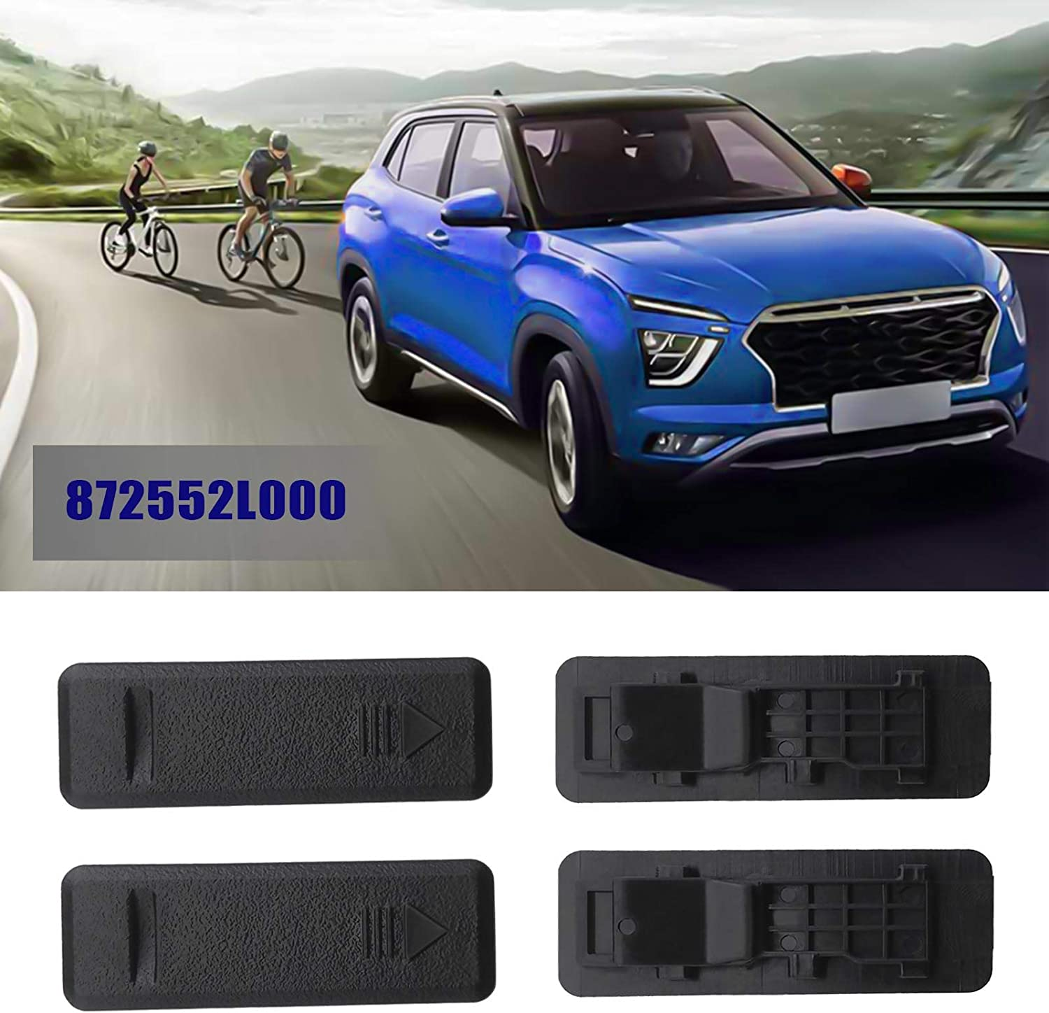 Emsea 4Pcs Car Top Roof Sink Chuck Covers Black 872552L000 Roof Trim Moulding Covers Compatible with I20 I30 2012-2017 Auto Replacement Parts image number 5