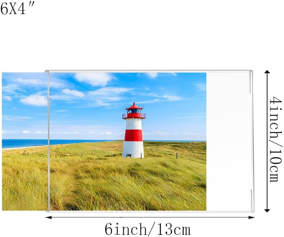 6X4 Inch Clear Acrylic Picture Frames, Set of 6 Acrylic Picture Frames, Wall Mount for Home, School and Office (Clear, 6X4&Prime;)
