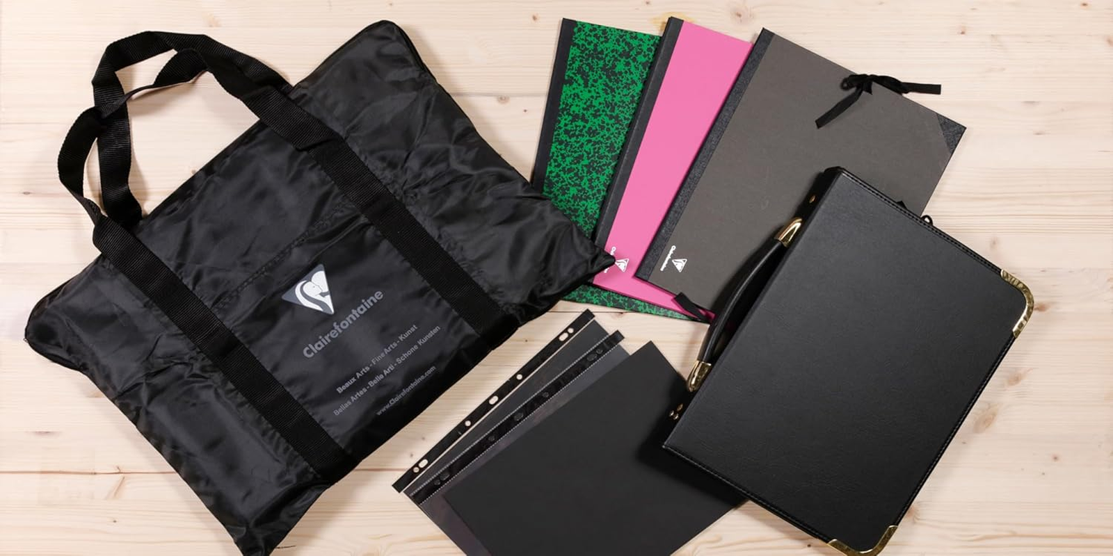 Clairefontaine - Ref 93245C - Annonay Art Folder - A4 Size, Elastic Strap Closure, 30Mm Spine, White Paper Lining, Acid Free - Suitable for Transporting Artwork, Green image number 5