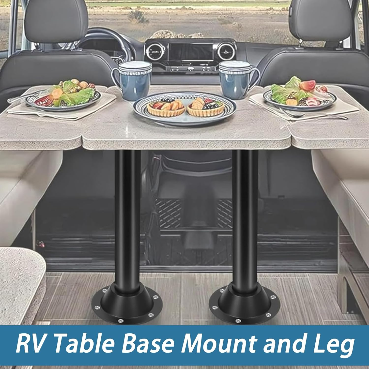 RV Table Base &ndash; RV Pedestal Table Base Flange | Table Leg Base Mount | Lightweight Detachable RV Interior Accessories | Heavy Duty Table Pedestal Stand Base for Van Use