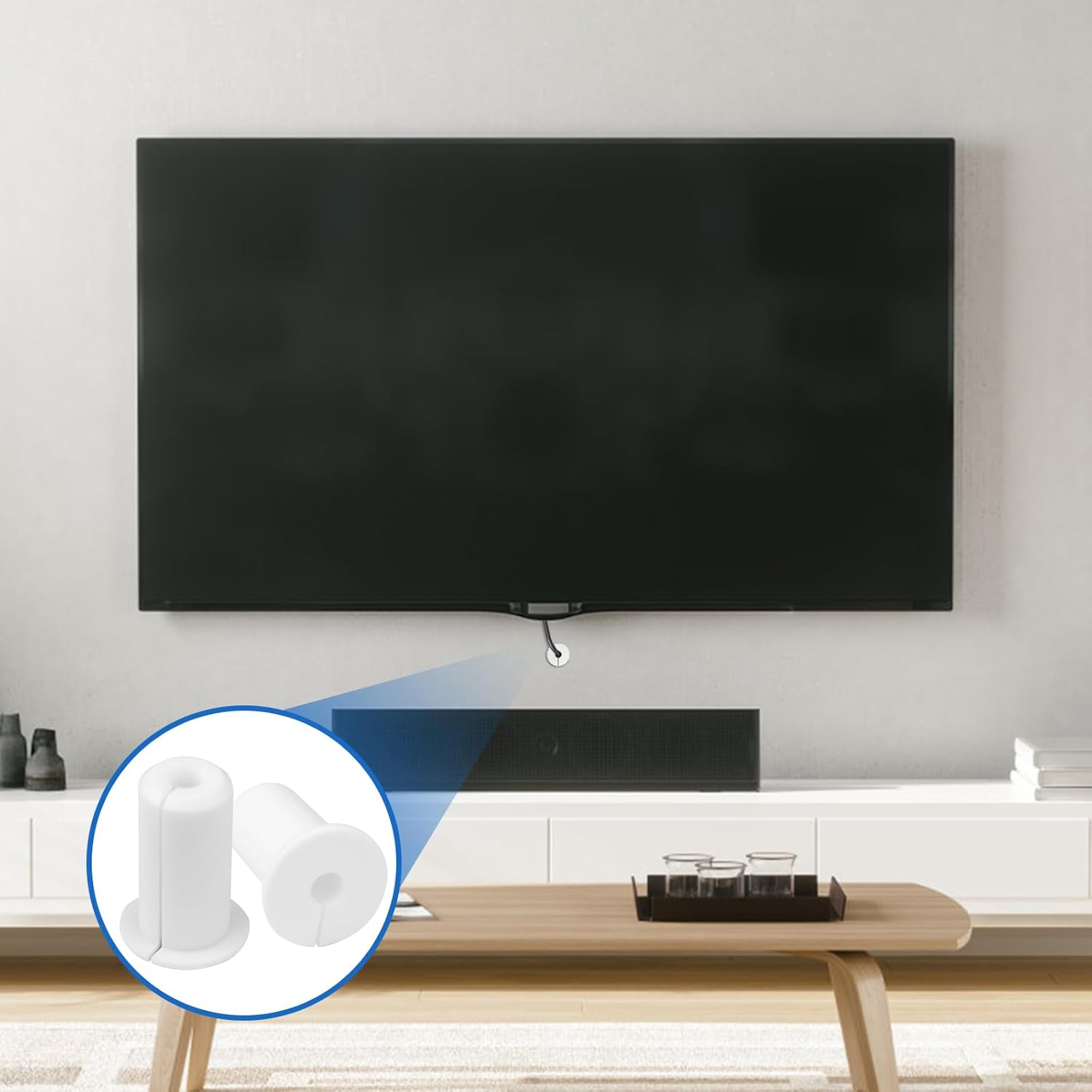 Sekonow 10 Pack Cable Grommet for Starlink for 3/4 Wall Hole, Silicone Wall Cable Pass through Bushing Grommet Line Routing Kit Cord Cover Hider for Starlink Ethernet Wire (White) image number 1