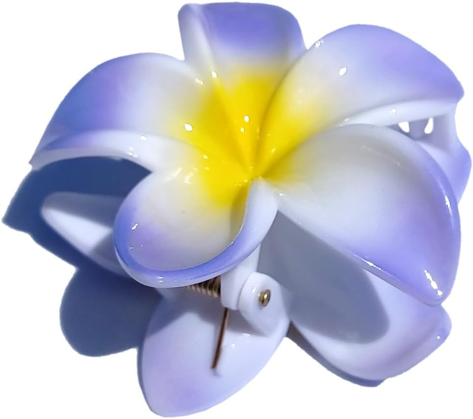 Seestern Sportswear Bali Hawaii FBA_2401 Hair Clip 2 Frangipani Flowers Purple image number 3