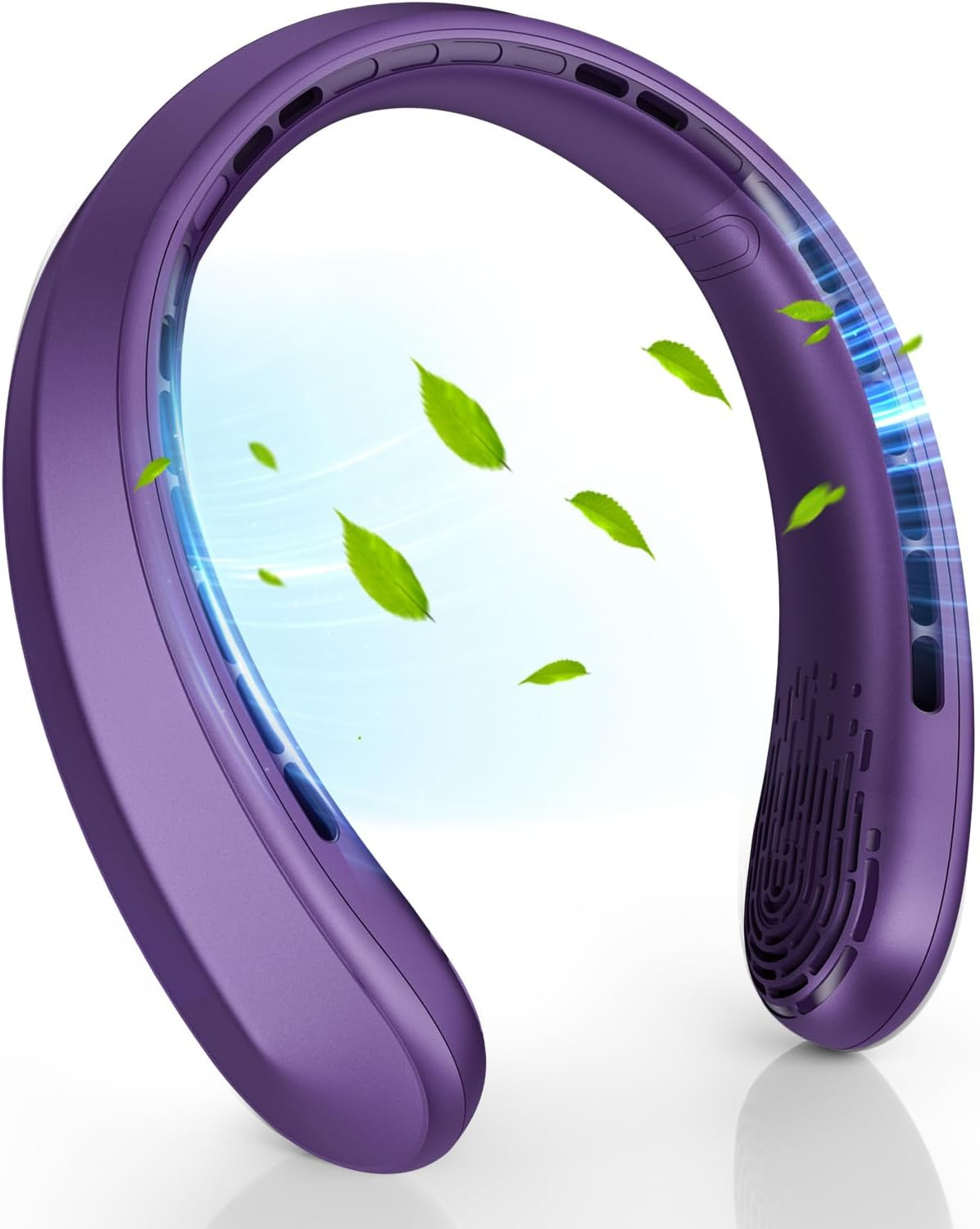 Neck Fan, Portable Fan around Neck, 4000Mah Battery Operated Wearable Personal Fan with USB Rechargeable, 3 Wind Speed, Fast Cooling, Ultra Quiet, Bladeless,Headphone Design for Travel, Men Women