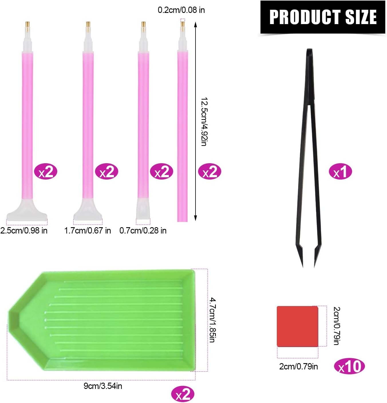 21Pcs DIY Diamond Painting Tools and Accessories, Include Rhinestone Painting Pens Clay Tweezers Plastic Tray Jewel Painting Supplies for Quickly Pick up Beads Gems Crystals Art Craft Painting