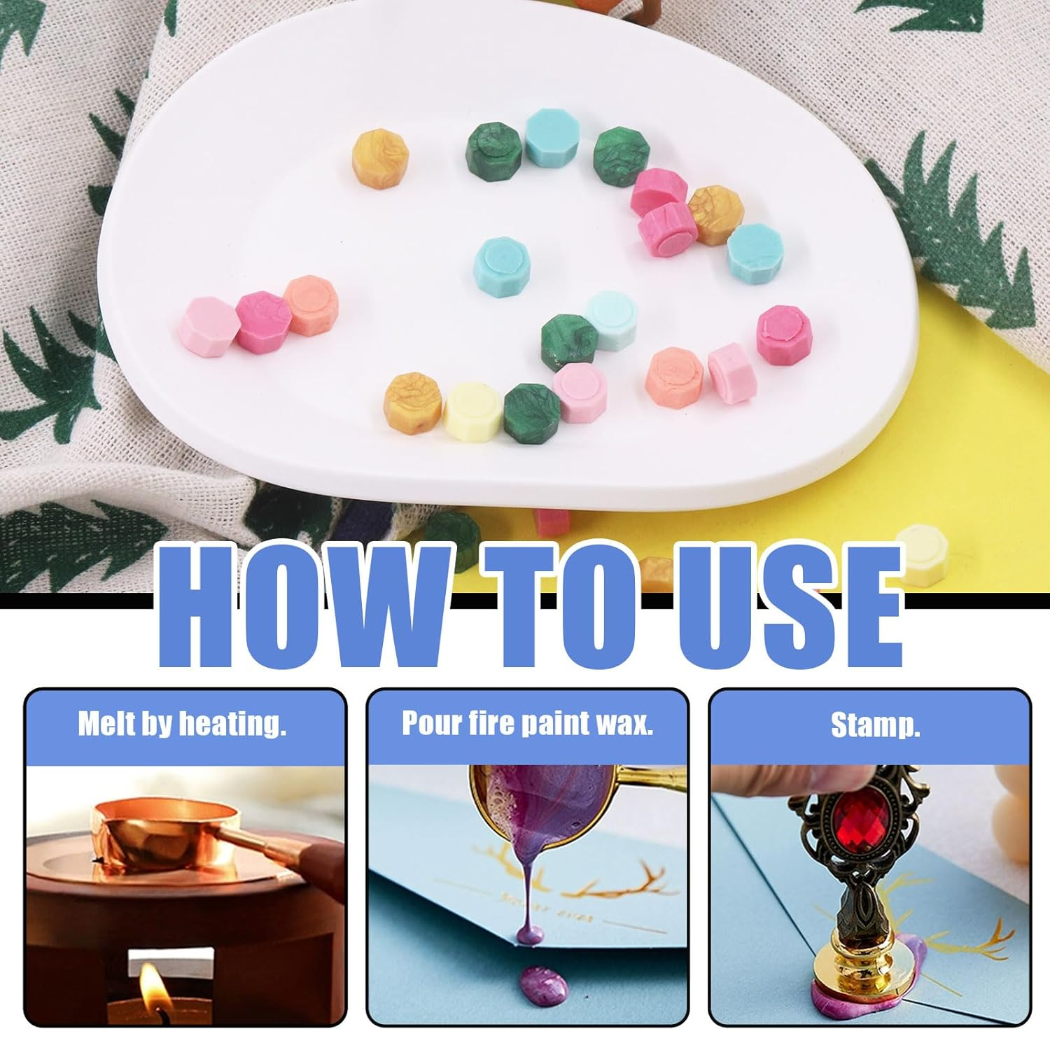 Glarks 1200Pcs Multicolor Sealing Wax Beads for Letter Sealing, Envelope Stamps, Wedding Invitations, Gift Wrapping image number 2