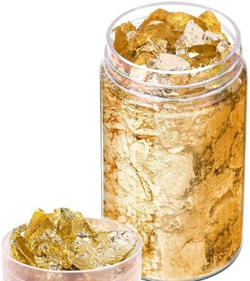 Gold Foil Flakes for Resin,Imitation Gold Foil Flakes Metallic Leaf for Nails, Painting, Crafts (Style1, One Size) image number 4