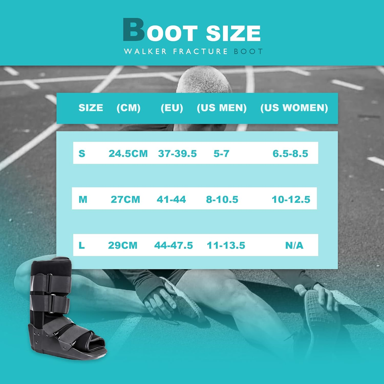 STRONGBERRY Walking Boot - Short Brace Fracture Walker Boot for Fractured Foot, Sprained Ankle, Achilles Tendon Injury (M-27Cm) image number 2
