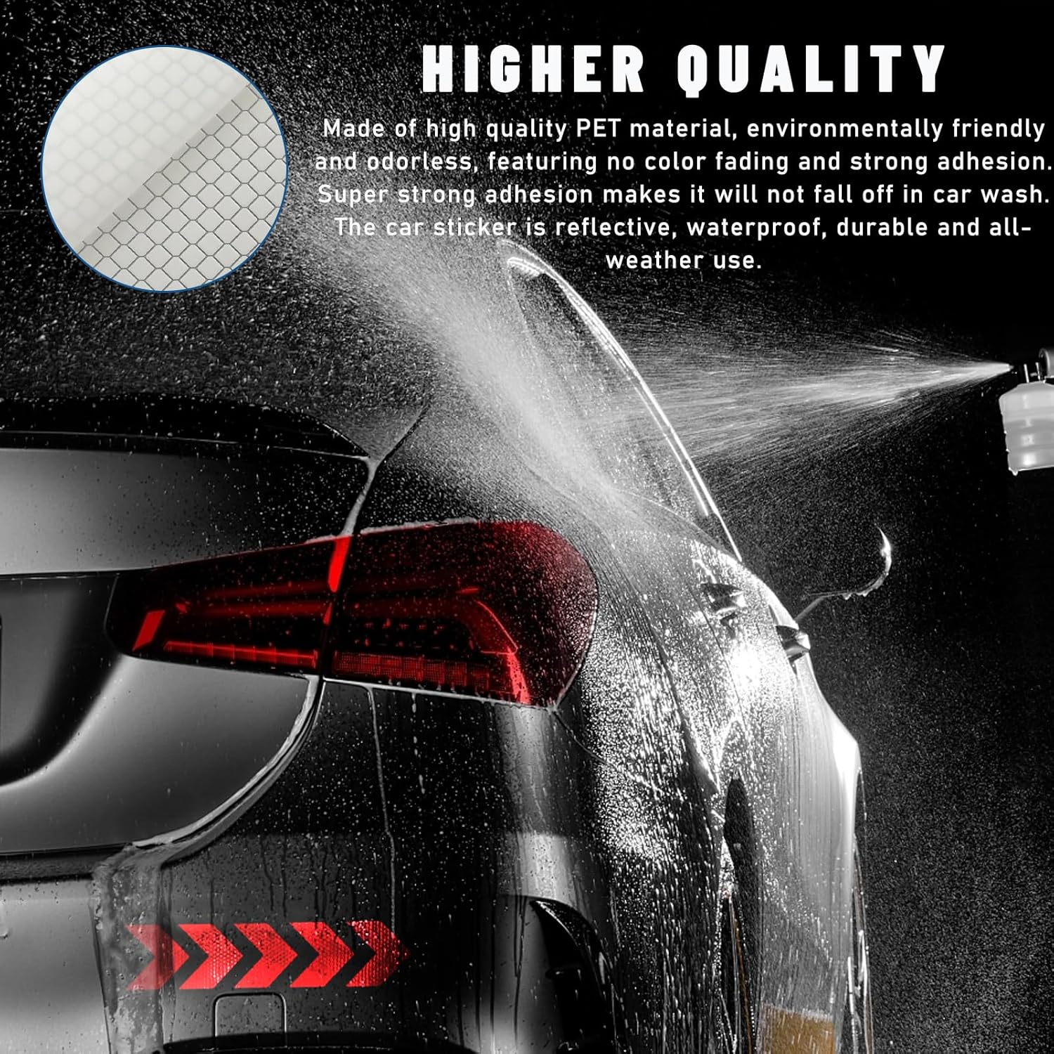 Sylvil 20 PCS Car Arrow Reflective Stickers, Waterproof Safety Warning Sign Reflective Decal, High Night Visibility Reflector Tape for Auto Trunk Rear Bumper Body, Car Accessories (Red) image number 2