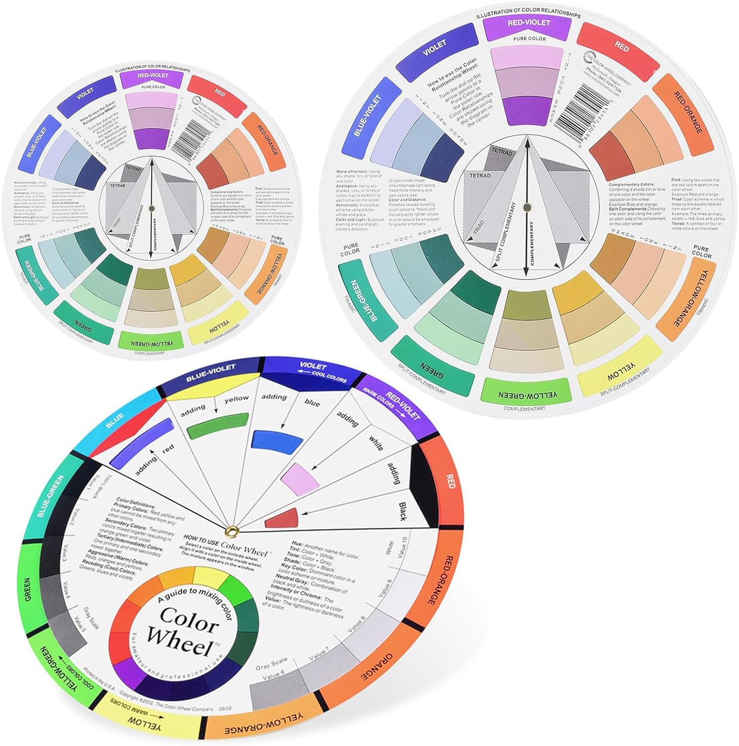 Color Wheel - 3Pcs Creative Color Wheels, Color Wheels for the Artist, Art Class Teaching Tool, Color Mixed Guide image number 1