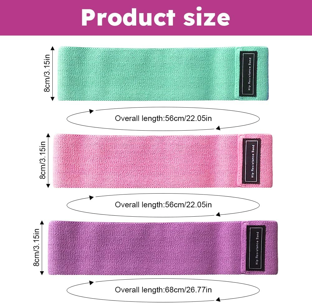 Exercise Bands Resistance,Resistance Bands for Legs and Butt, Fabric Exercise Loop Bands Yoga, Pilates, Rehab, Fitness and Home Workout, Strength Bands for Booty