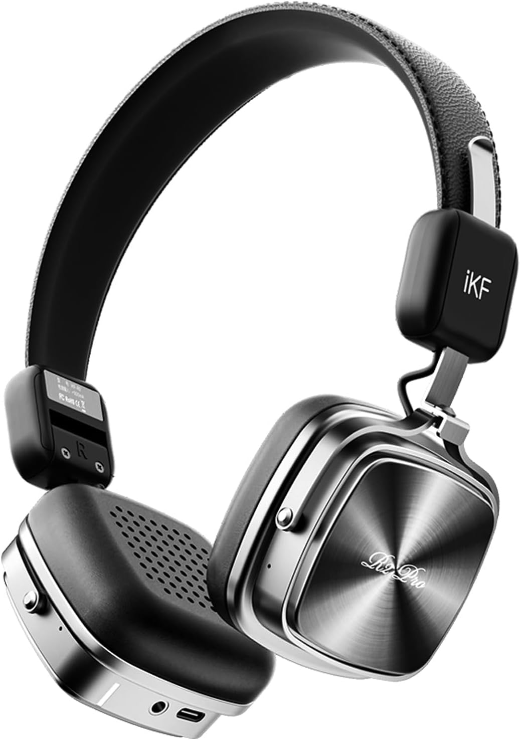 Ikf R2 Pro Active Noise Cancelling on Ear Retro Headphones, Foldable Bluetooth Wireless Headset with Built-In Microphone, 75H Playtime, Hifi Audio, Wired Connection, Comfortable and Vintage Design