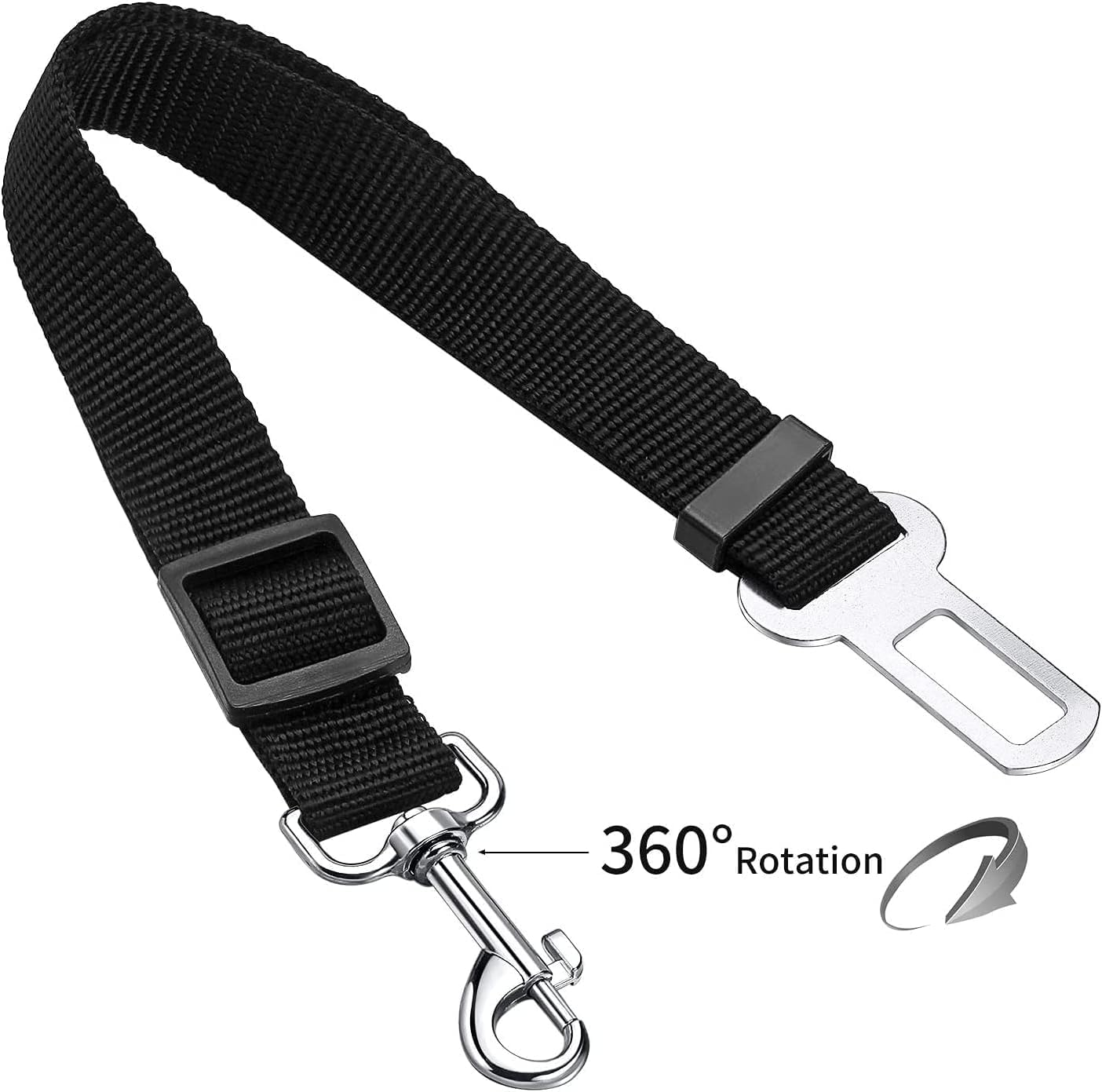 2 Packs Adjustable Length Pet Dog Cat Car Seat Belt Pet Seat Belt Pet Accessories for Dogs Cats and Pets Car Vehicle Traveling Safety(Black) image number 3