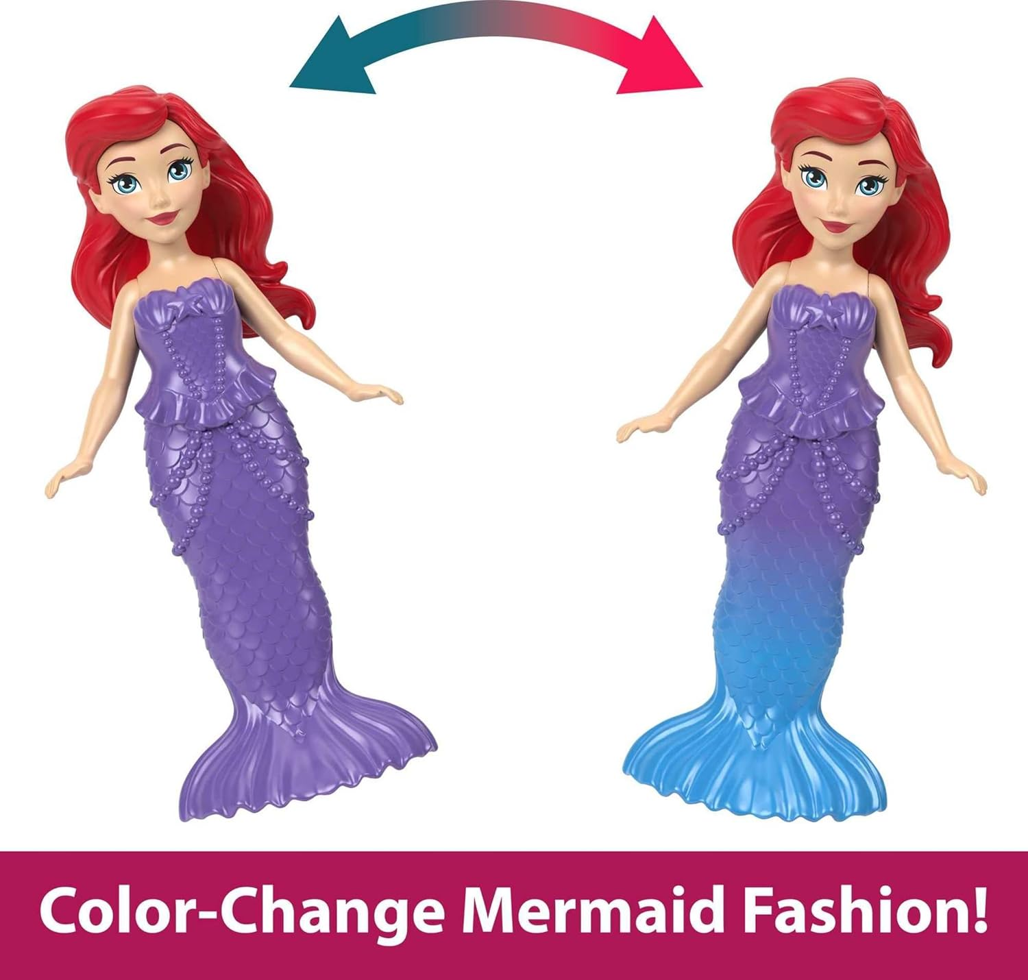 Mattel Disney Princess Doll & Playset, Ariel Land & Sea Castle, Stackable Doll House with Small Doll, Friend, 12 Accessories & Pool image number 5