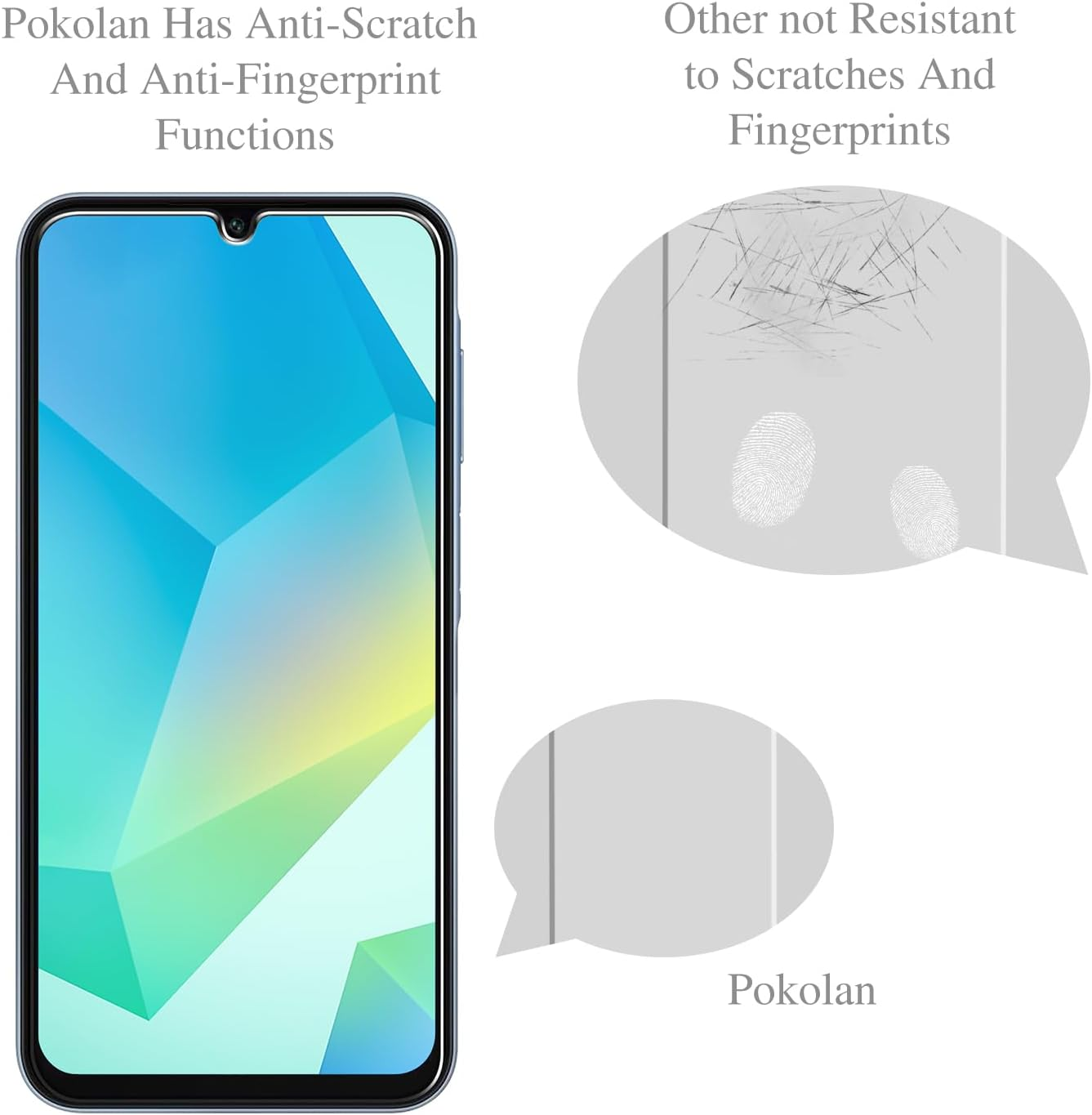 Pokolan 3 Pack Screen Protector for Samsung Galaxy A16 5G / 4G Tempered Glass, 9H Hardness, Case Friendly, anti Scratch, No Bubbles, Easy to Install image number 1