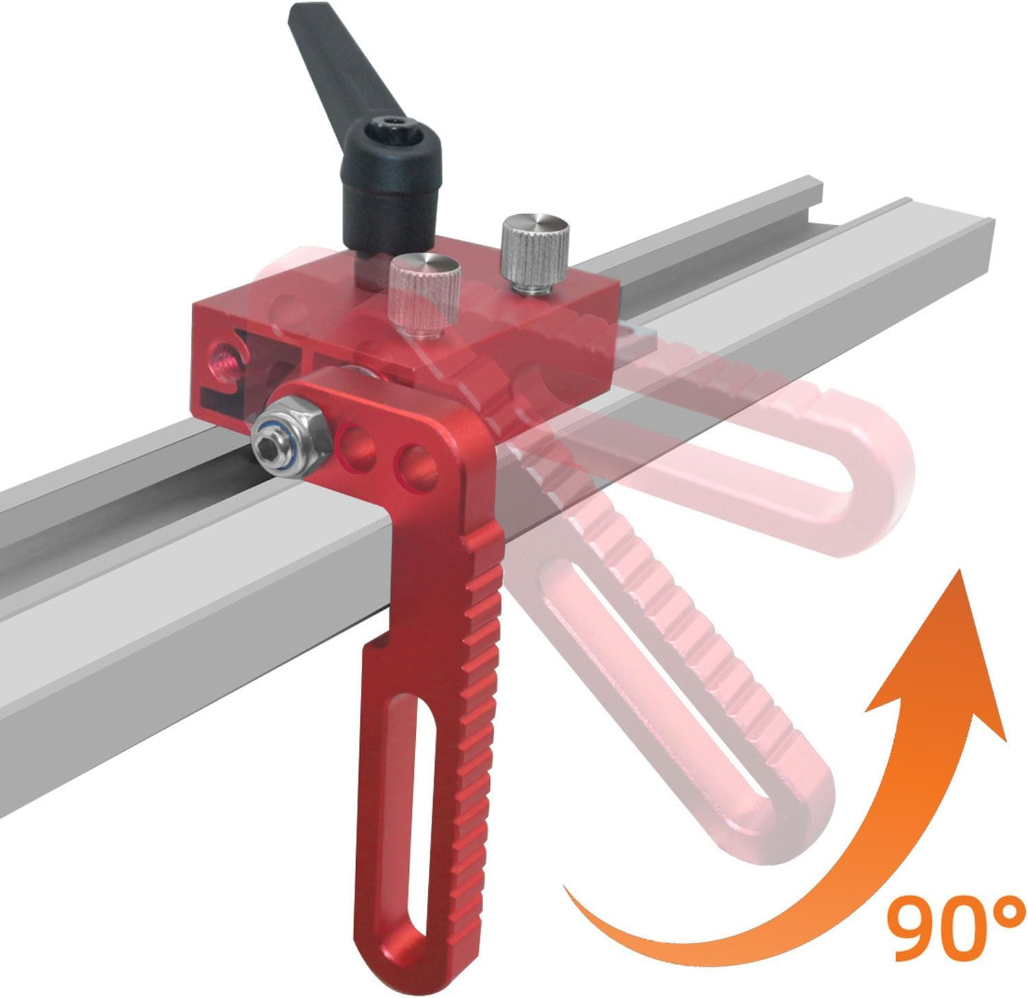 Aluminum Alloy Fence Flip Stop, for Woodworking with T-Track, Type 75, Tool for Various Applications image number 6
