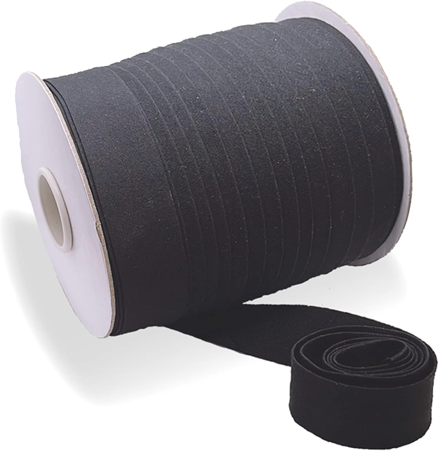 Bias Tape Double Fold 1/2 Inch, Double Fold Bias Tape 55 Yards Continuous Bulk Spool for Apparel Sewing, Quilting, Binding, Decorating, DIY Craft, Polyester, Non-Stretch (13Mm, 50 Meters, Black)