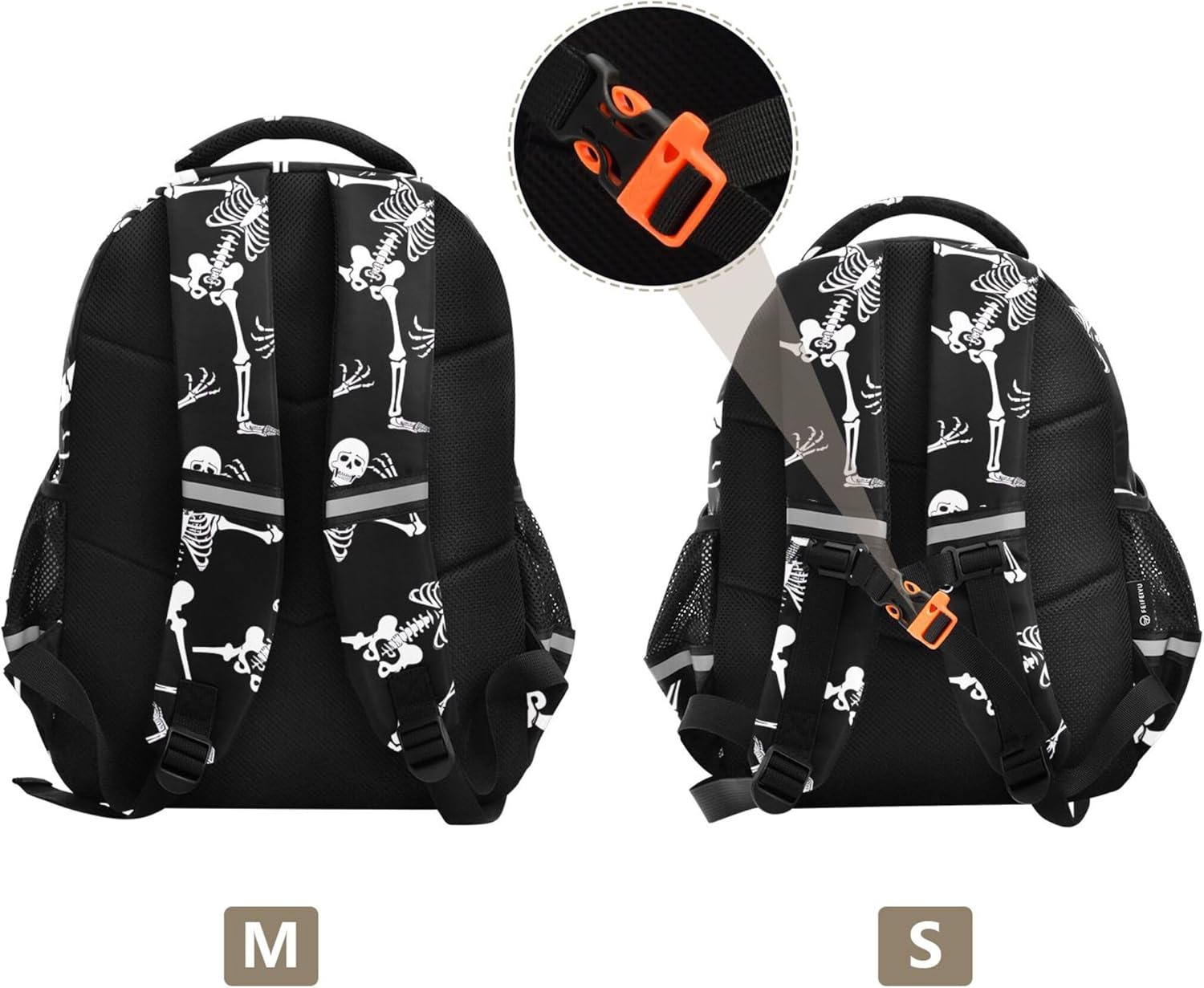 Joisal Skeletons Dancing Kids Backpack Toddler School Bag Custom Personalized Print Daypack Children Elementary Students image number 3