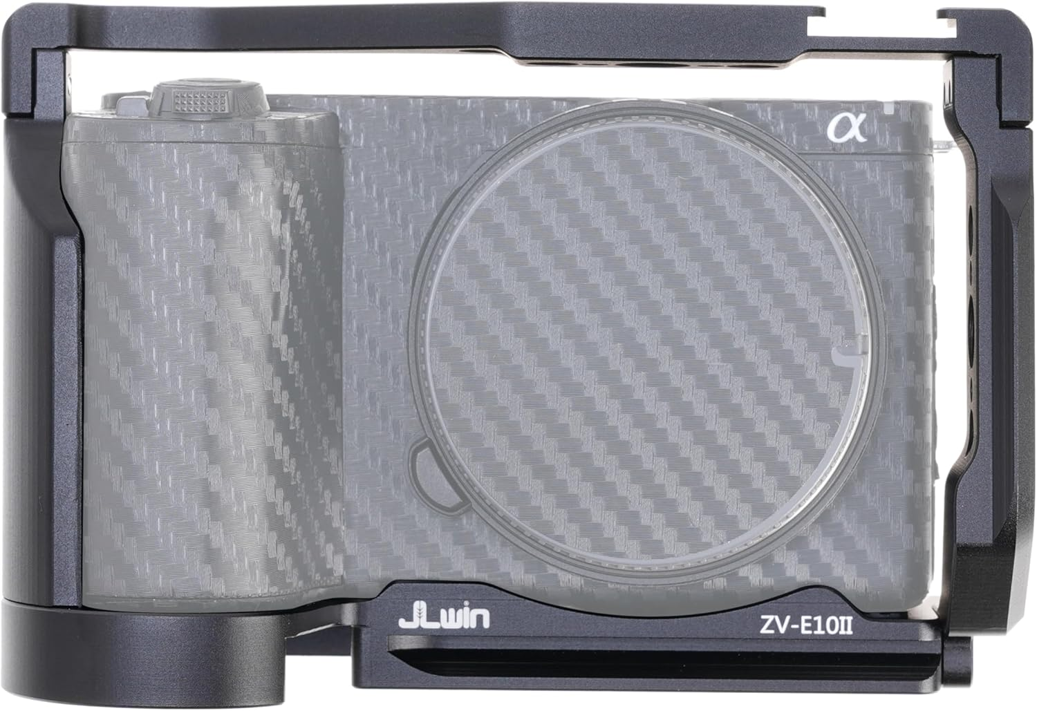 FOTGA Camera Cage for Sony Alpha ZV-E10 II Camera, Aluminium Alloy Video Vlogging Camera Cage Rig, Integrated Cold Shoe 1/4 Inch 3/8 Inch Thread Quick Release Plate Compatible with Arca Swiss Tripod image number 6