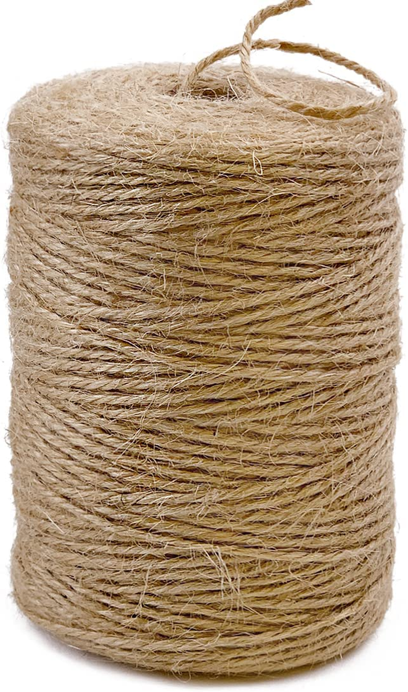 Perkhomy Natural Jute Twine 600 Feet Long Twine String for Crafts Gift Wrapping Packing Gardening Wedding Decor (Brown 2Mm * 600Feet) (600)