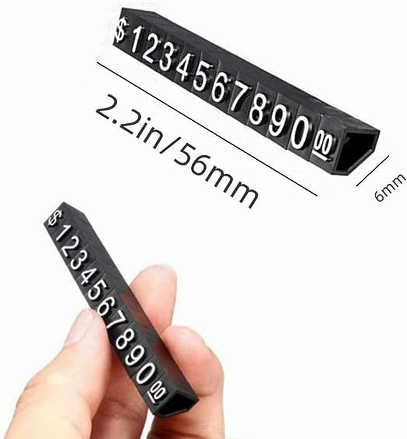 30 Sets Price Tag Cube Adjustable Tag Display Stand Label Letter Number Cube Pricing Label Stand Block Jewelry Price Tags for Retail Shop Jewelry