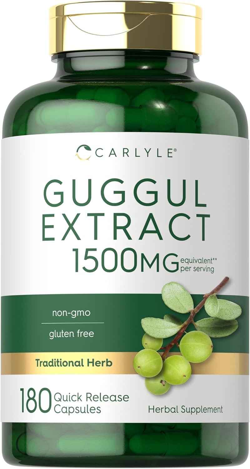 Carlyle Guggul Extract 750 Mg Guggulsterone 180 Capsules | Supports Healthy Cholesterol Levels | Non-Gmo and Gluten Free Supplement image number 1