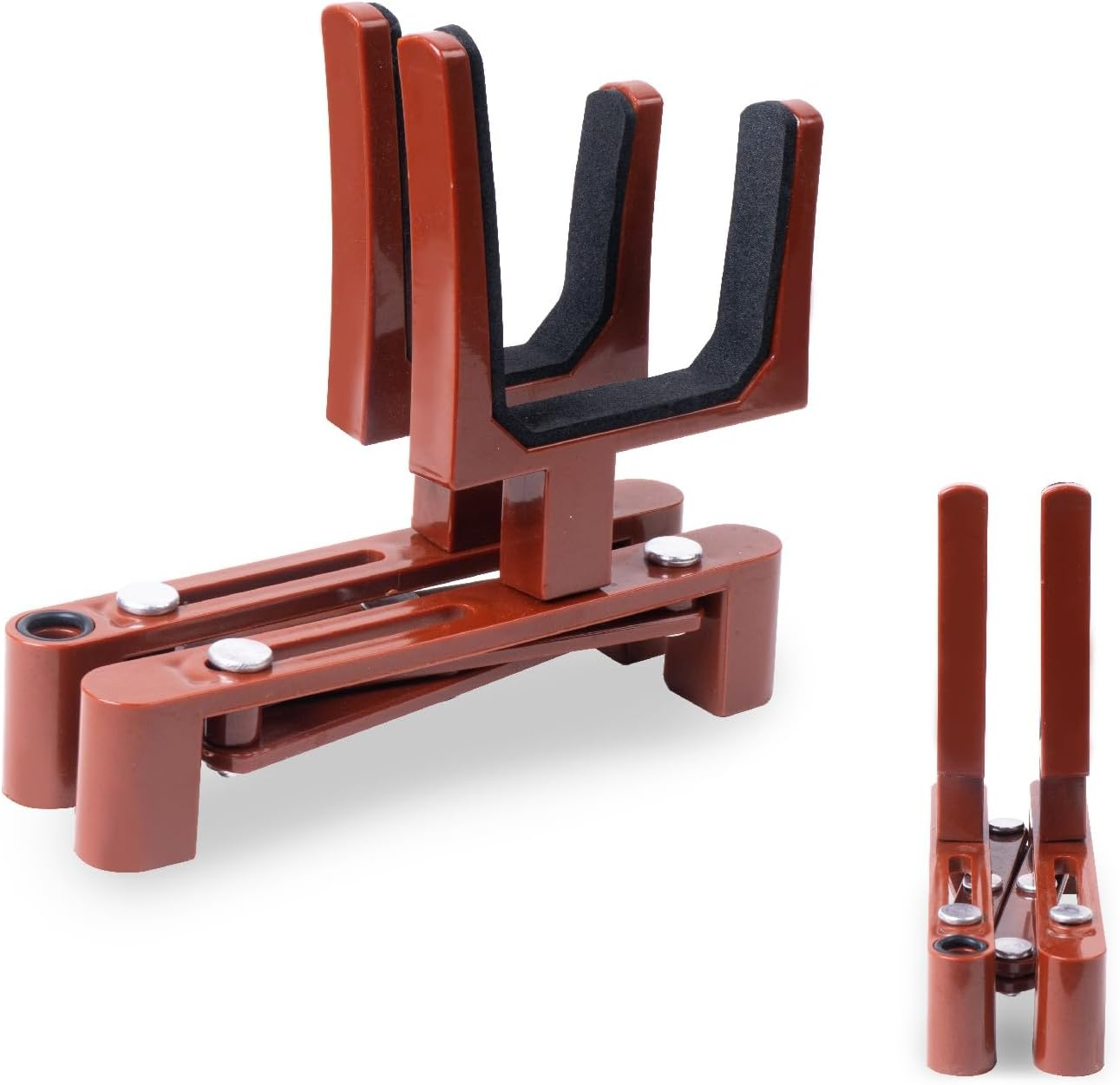 Violin Stand Musical Instrument Stand with Bow Holder for Violin,Portable and Foldable (Red)