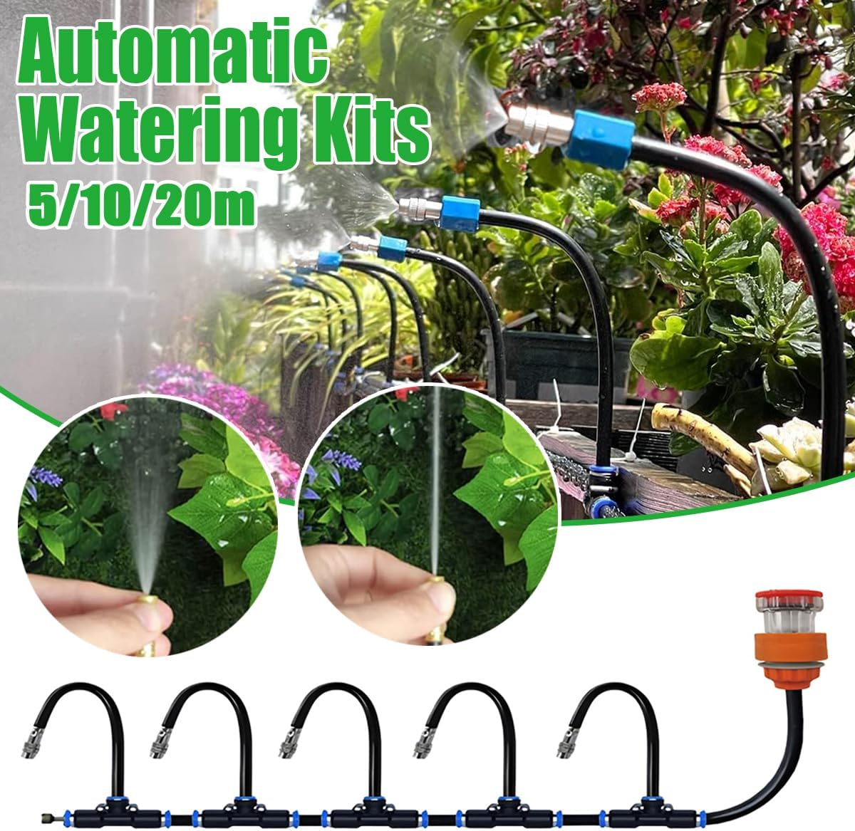 AIMALL Automatic Watering Kit for Garden - 5M, 10M, 20M Irrigation Set, Universal Spray System for Efficient Garden Care image number 3