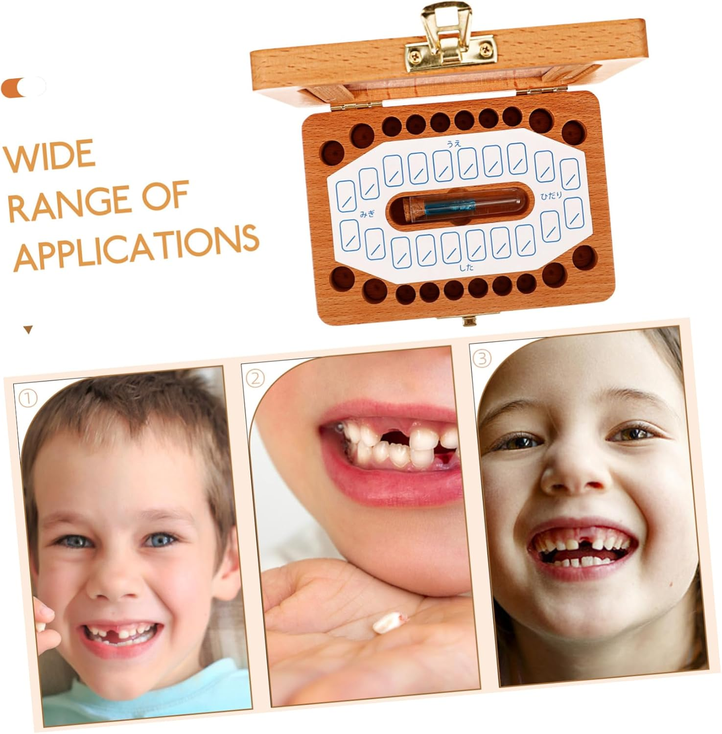 Kisangel Tooth Storage Box Wooden Keepsake Case for Boys and Durable Tooth and Hair Present for Newborns Compact Design For image number 1
