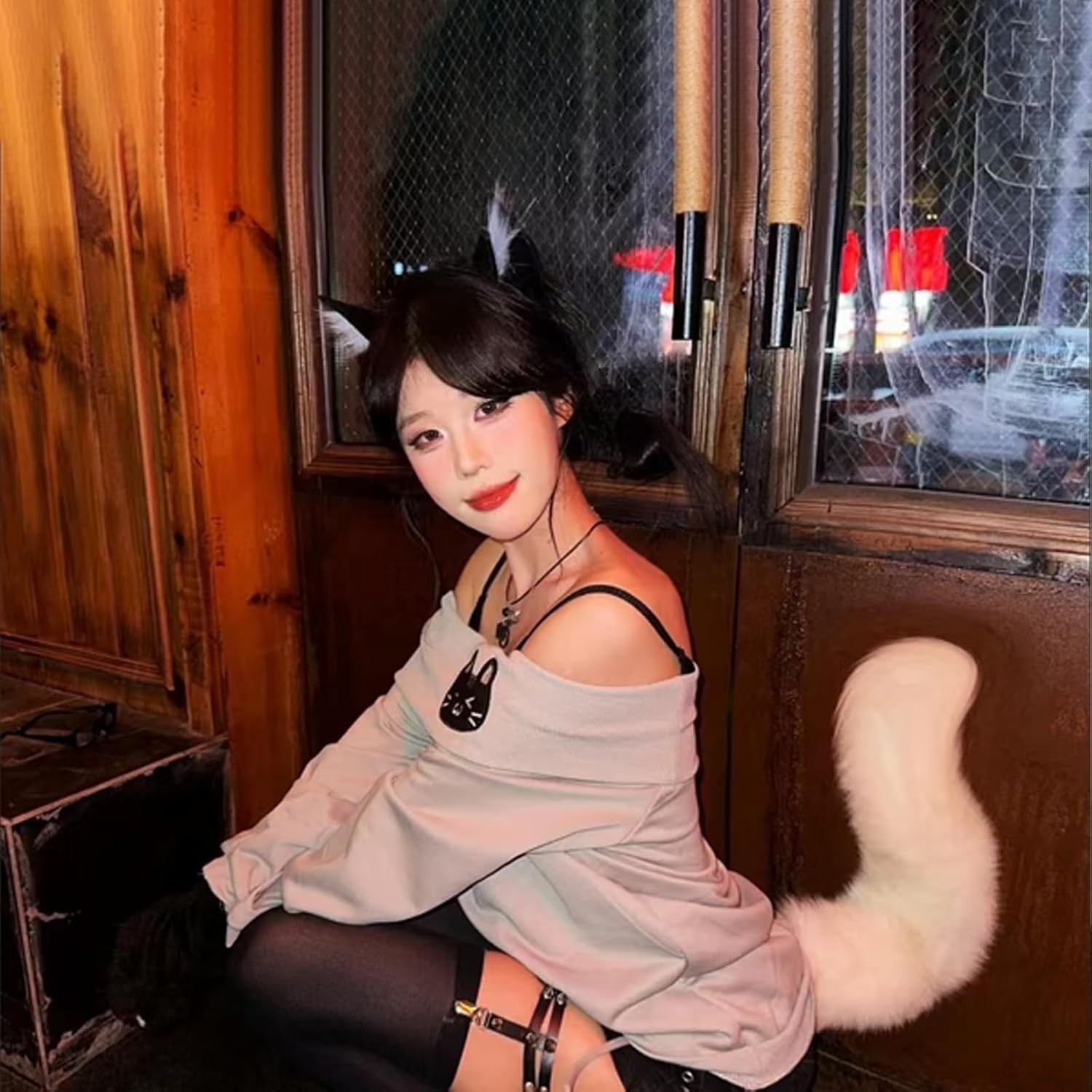 Adjustable Strap Furry Fox Tail Therian Tail Cosplay Fox'S Tail Suitable for Party Role Playing Costumes and Props (Crystal Fox) image number 5