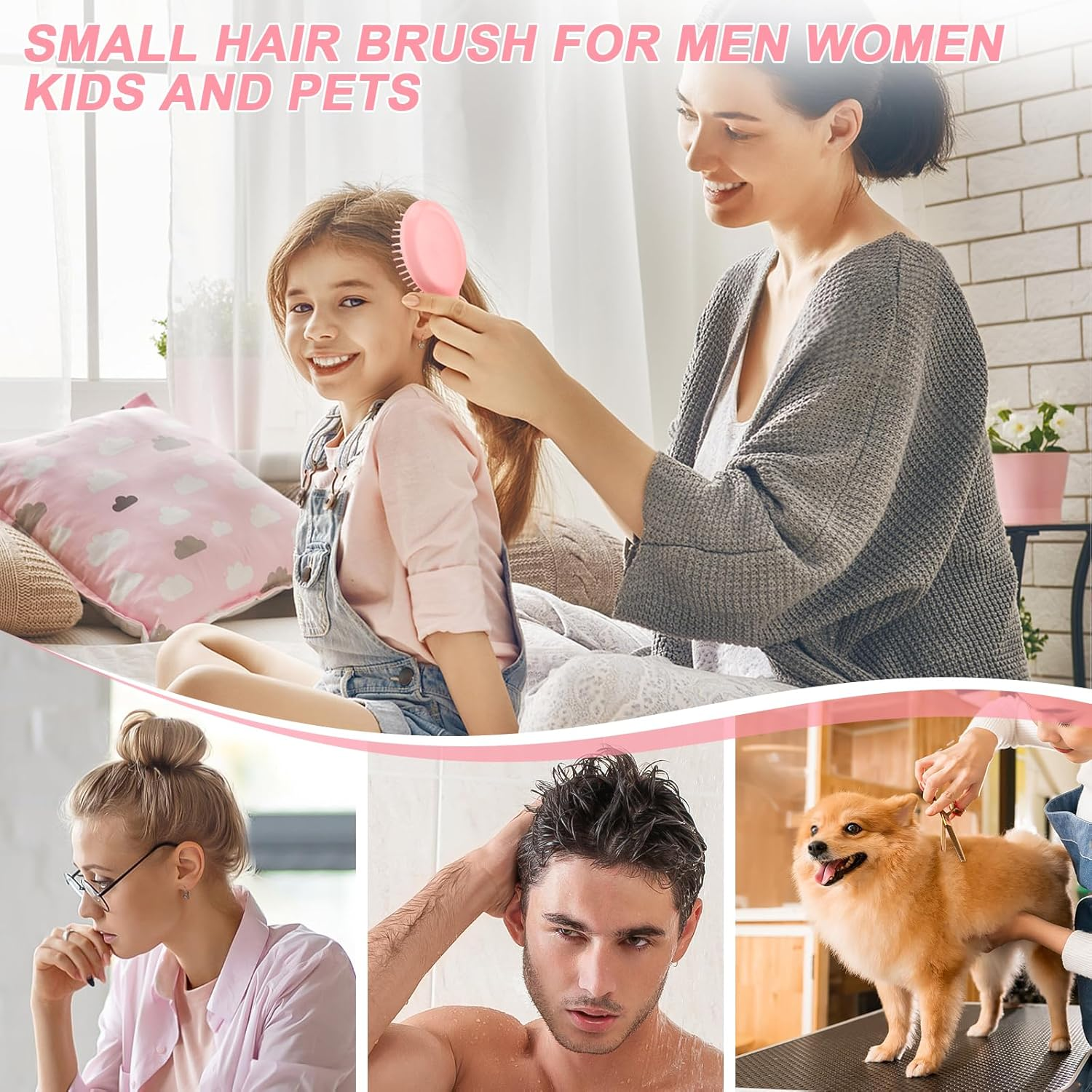 HOFASON 12 Pcs Bachelorette Party Favors, Bridesmaid Gifts, Stocking Stuffers for Women Teens Girls, Bulk Mini Wet Hair Brush for Summer Stuff, Spa Party Supplies, Travel Small Hair Brush image number 6