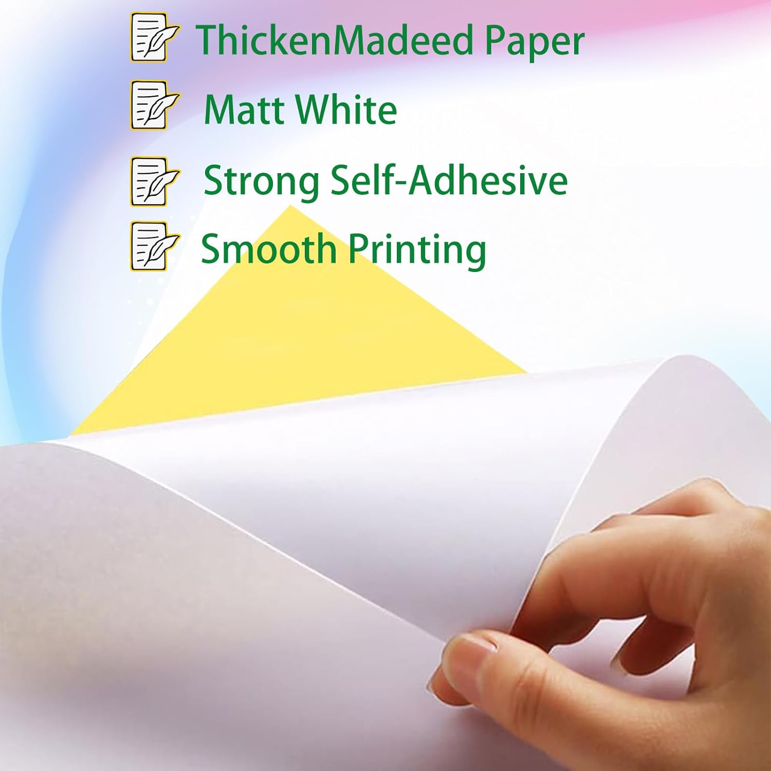 Printable Sticker Paper 30 Sheets, Matte White Sticker Paper Full Sheet Labels for Laser/Inkjet Printers, Letter Size (21 X 29.7CM) image number 1