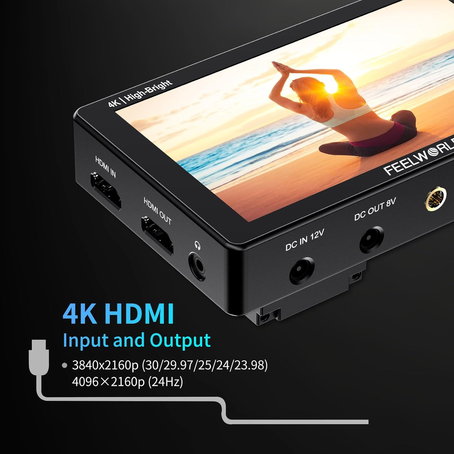 FEELWORLD LUT5E 5.5 Inch 1600Nit Hight Bright DSLR Touch Screen DSLR Camera Field Monitor with F970 External image number 5