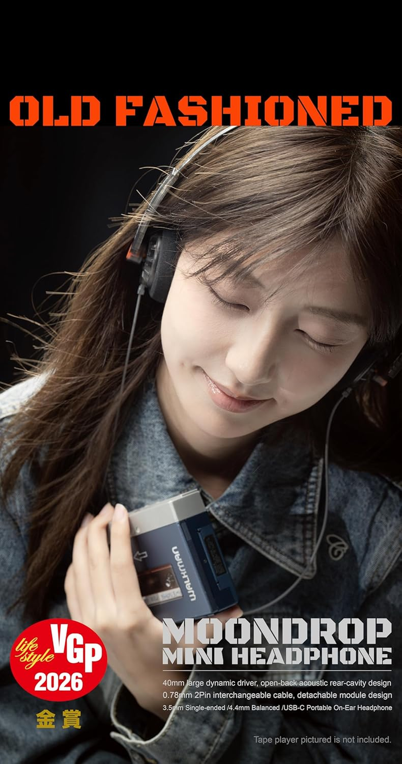 Moondrop Old Fashioned 40Mm On-Ear Headphone with 0.78Mm 2Pin Cable 3.5Mm Plug image number 6