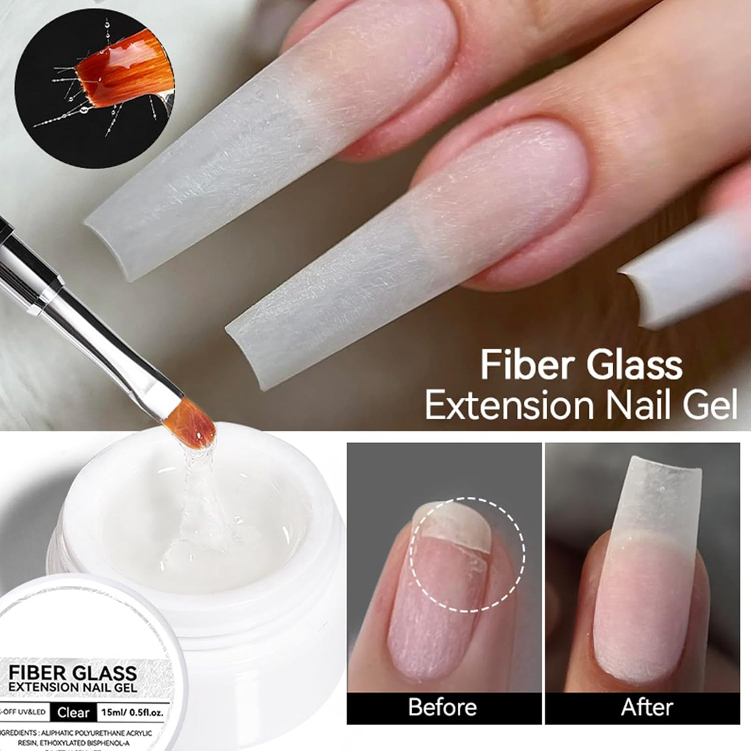 Broken Nail Repair,Weak & Damaged Nails Gel - Strengthening Protective Long Lasting 15Ml Thickener for Home Adults Maintenance Women Beauty Travel Manicure Restore Protection Girls