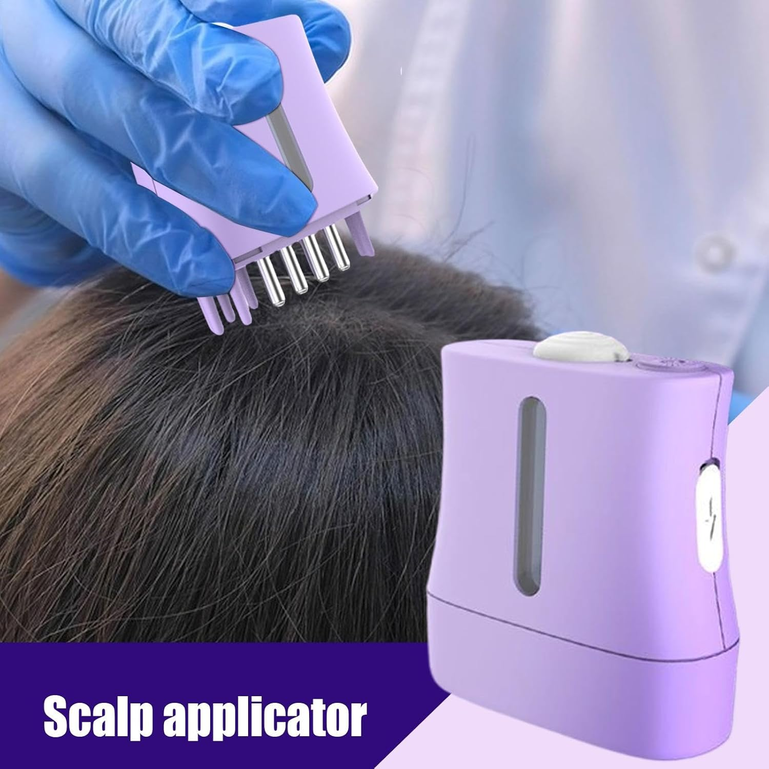 Oil Scalp Applicator - Electric Hair Oiling Applicator - 2 in 1 Head Scalp Applicator, Liquid Guiding Comb, Head Hair Massager, Oil Applicator Brush for Oil Hair image number 1