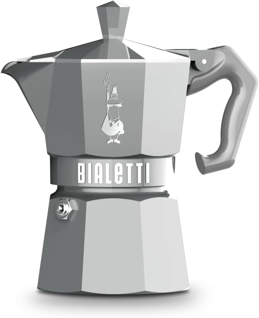 Bialetti Moka Exclusive: Black 3 Cup Iconic Stovetop Espresso Maker, Makes Real Italian Coffee, (4.3 Oz - 130 Ml), Aluminium, Black