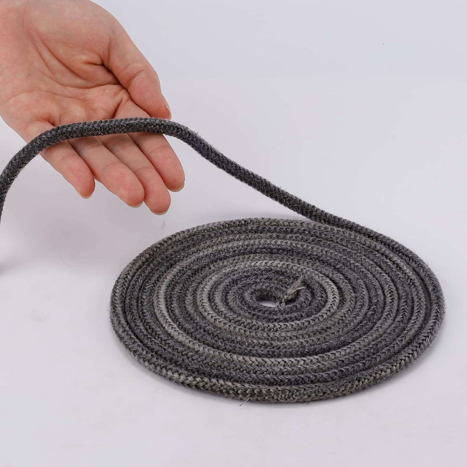Fireplace Seal Rope, 0.31In X 9.84Ft Graphite Impregnated Fiberglass Rope Seal Gasket Replacement Wood Stove Door Gasket for Fireplaces Stoves Wood Burning image number 3
